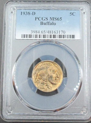 1938-D Buffalo Nickel ~ MS65 PCGS ~ Golden Toned - Image 1 of 3