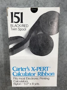 Carter's Pert Calculator Ribbon 151 Black/Red Twin Spool Nylon 1/2"x 8 yds New - Picture 1 of 5