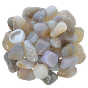 3 lbs Grey Agate Tumbled Stones - Grade 1 - Small - 0.75" to 1.25" Avg. - Picture 1 of 3