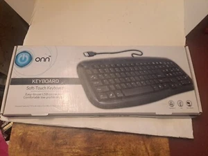 ONN 7217640 USB Connected Soft-Touch Wired Keyboard - Black - Picture 1 of 4