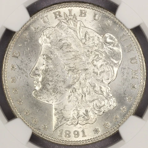 1891-CC VAM-3 Spitting Eagle Top-100 $1 Morgan Silver Dollar - NGC MS 61 Cover