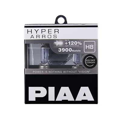 PIAA HYPER ARROS 3900K HALOGEN BULBS Up to +120% More light (H8)(HE-904) - Image 1 of 4