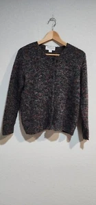 Vintage Casual Corner Brown Wool Blend Button Front Grannycore Cardigan Size PM - Picture 1 of 5
