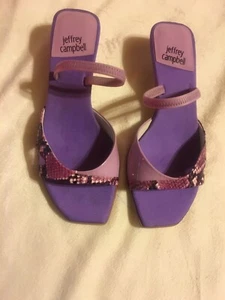 Sandalia Jeffery Campbell gatito punta abierta púrpura talla 8,5 nueva - Imagen 1 de 8