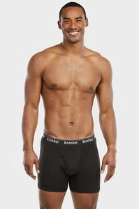 Men's Knocker Elastic Waistband 4 Pairs Boxer Briefs BLACK GREY Size: 2XL 46-48" - Picture 1 of 3