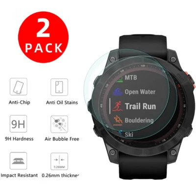 CALARACA 2x Tempered Screen Protector Protective Film for Garmin Fenix 7x Sapphire Solar