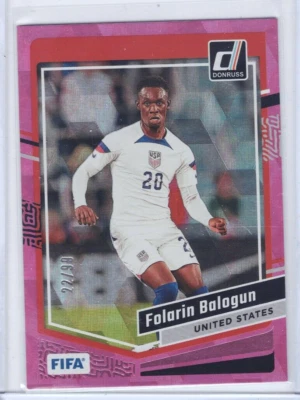 2023-24 Donruss FIFA Folarin Balogun Rosa Cúbico/99 Equipo EE. UU. USMNT SP Foto 1 de 2