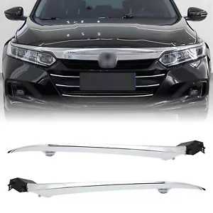 For 2021-2022 Honda Accord Chrome Pair Front Headlight Trim Fit Molding Trim Set - Picture 1 of 14