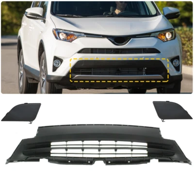 Fit 2016-2018 Toyota RAV4 LE XLE Front Bumper Grille +Tow Hook Cover Cap Pair - Image 1 of 4