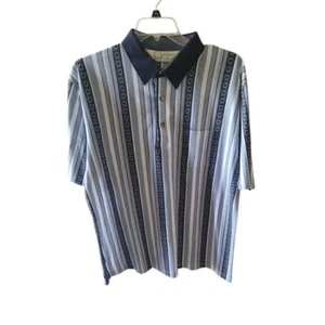 Palmland Club Men's Blue Striped Polo Shirt Vintage New With Tags Size XL - Picture 1 of 4