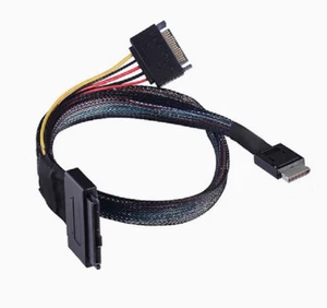 New PCIE Oculink SFF 8611 4I to U.2 SAS SFF 8639+15P SATA server cable 1m/3.3ft - Picture 1 of 5