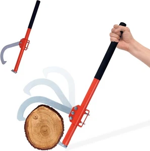 Cant Hook - 28" Wood Log Moving Tool With Adjustable Hook & Rubber Grip Handle - Picture 1 of 10