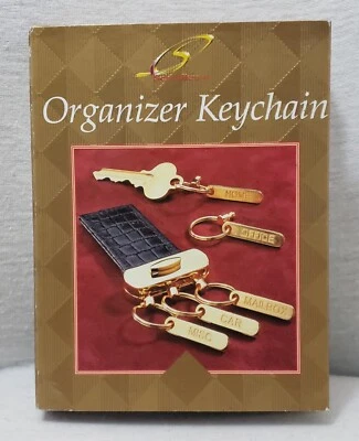 Antigo Chaveiro Organizador Schildkraut Anos 90 Couro Croco Tom Dourado NOVO NA CAIXA - Imagem 1 de 4