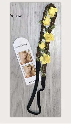 Floral Crown Headband - Flowers Hair Elastic Headband - Image 1 of 4