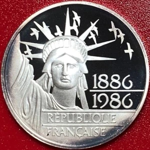 1986 FRANCE 100 FRANCS SILVER PROOF STATUE OF LIBERTY MONNAIE DE PARIS BOX+COA - Picture 1 of 7