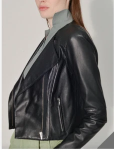 Veda Vince Leather Jacket Dali Smooth Black size XL Fitted New -Originally $548 - Picture 1 of 10