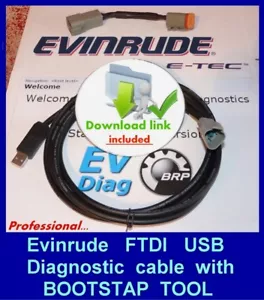 PROFESSIONAL EVINRUDE ETEC E-TEC  diagnostic kit with EMM programming bootstrap