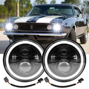 Pair 7" inch round Led Headlights Hi&Low Beam for chevy Camaro 1967-1981 - Bild 1 von 12