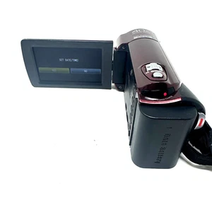 JVC Everio Full HD AVCHD Camcorder Red Burgundy with Battery and Charger - Picture 1 of 8