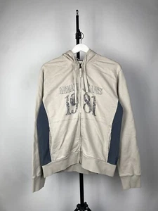 Vintage 90s Giorgio Armani zip hoodie Armani Jeans big logo Men’s L Size - Picture 1 of 12