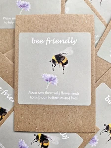 Wild Flower Throw & Grow Seeds Mix Bee Friendly Kids Party Bags Favours 25x5g - Picture 1 of 6