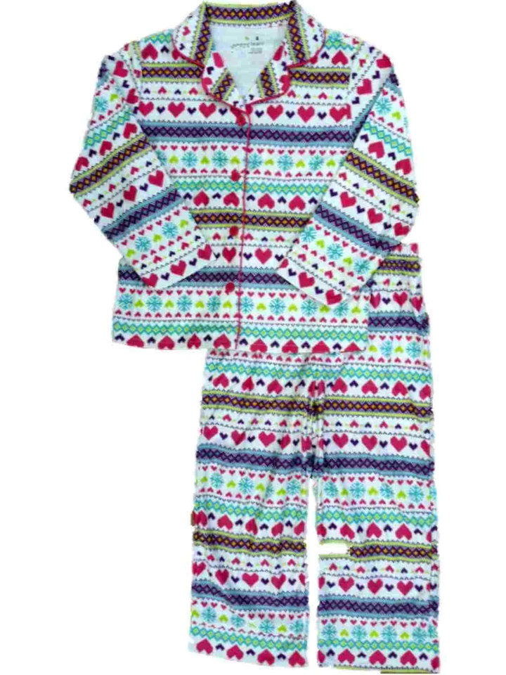 Pijama Jumping Beans Niñas Blanco Nórdico Estampado Corazón Vacaciones Pijamas 4 Foto 1 de 1