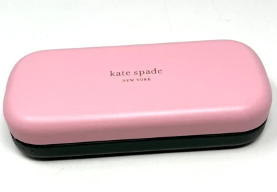 Estuche rígido para gafas de sol Kate Spade rosa verde con caparazón de almeja Foto 1 de 4