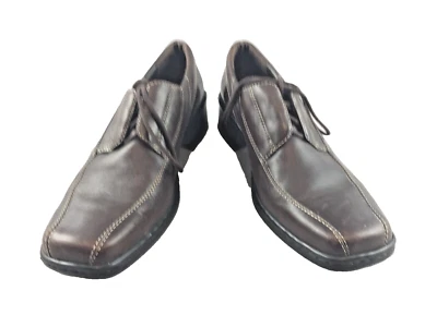 Josef Seibel Women's 39 US 8 Brown Leather Shoe Block Heel Lace Up Bicycle Toe - Image 1 of 4