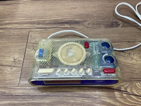 vtg 90s Clear See Through TOZAI Alarm Clock Radio Please Read Description Cover
