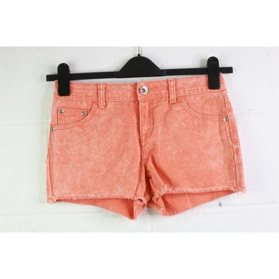 Pantalones Cortos Justice Girl 14R Naranja Corte Deshilachado Dobladillos Lavado Ácido Simplemente Bajo J3 Foto 1 de 4