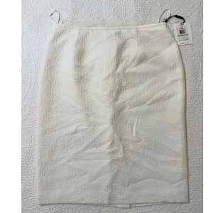 Calvin Klein Damen weiß Bleistiftrock Größe 8 gefüttert knielang Neu mit Etikett - Bild 1 von 7