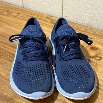 Zapatillas deportivas Crocs LiteRide con cordones azul marino para mujer talla 8 206705 Foto 1 de 4