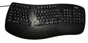 Belkin Ergonomic Keyboard F8E887-BLK Black USB tested working 21" wide - Picture 1 of 5