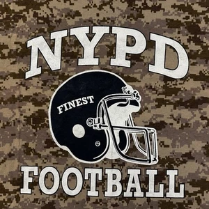 NYPD Finest Football Camo T-Shirt XL -Support Our Troops - Picture 1 of 5