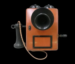Antikes Japanisches Magneto-Telefon Mit Kurbel Aus Holz 1950er Jahre - Afbeelding 1 van 17