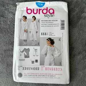 Burda Style 7156 Sewing Pattern Historic Undergarments Size 10-24 Chemise Corset - Picture 1 of 5