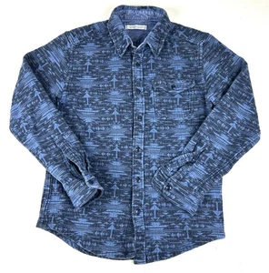 Outerknown Blanket Shirt Womens size Small Flannel Blue Aztec Organic Button Up - Picture 1 of 7