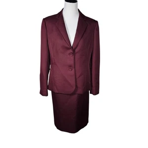 Calvin Klein Größe 14 Burgunderrot Blazer und Rock Set Rock Anzug - Bild 1 von 11