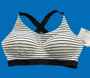 Sujetador deportivo ligero Victoria’s Secret acolchado espalda deportiva blanco negro 32D - Imagen 1 de 3