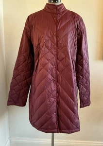 J Jill Down Jacket Puffer Snaps Quilted Long Coat Size XL - Picture 1 of 7