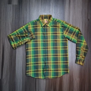 Burton Vintage Mens Long Sleeve Check Shirt Size Medium Green - Picture 1 of 7