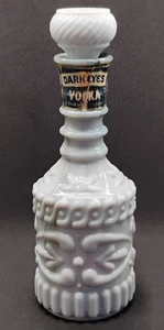 Bottiglia decanter vodka occhi scuri vintage anni 70 con tappo vetro latte scorie bianche - Foto 1 di 15