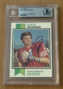 STEVE SPURRIER FIRMATO 1973 TOPPS BECKETT COA FIRMATO A MANO - Foto 1 di 2