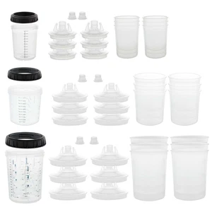 3 Cup Size 6 oz, 20 oz, 27 oz Variety Pack, MPS Disposable Paint Spray Gun Cup - Picture 1 of 5