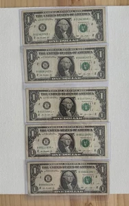 2013 Lot of (5) Not Consecutive(New York) "B"  $1 One Dollar  ⭐️ STAR⭐️ Notes - Picture 1 of 4