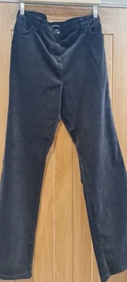 Ladies M&S Chocolate Brown High Waist Corduroy Bootcut Trousers UK 18 long - Image 1 of 4