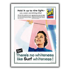 Surf Washing Powder SIGN METAL WALL PLAQUE Retro Print poster Kitchen 1957 - Picture 1 of 4
