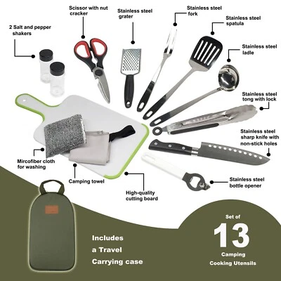 GOLD ARMOUR Camping Cooking Utensils Set Kitchenware Cookware Equipment Out/Indoor Gear Kit