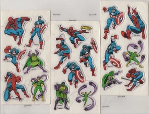 AUSVERKAUFSPREIS 1984 Marvel Superhelden Aufkleber Spidey, Cap, Dr. Doom, Doc Oc - Bild 1 von 1