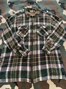 Crossroads Men’s Medium Full Zip Shirt Jacket Untuck Woven Material VTG Look EUC